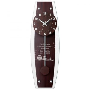【名入れ電波時計】ペンデュラムクロック [ウェンジウッド・ビーチウッド] [選べるデザイン] by スマートギフト