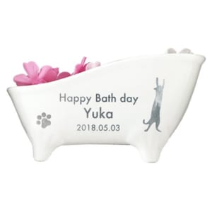 名入れ彫刻 猫足バスタブ陶器付き入浴剤 SAKURA