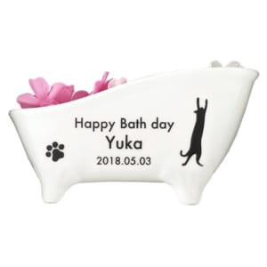 名入れ猫足バスタブ陶器付き入浴剤 SAKURA（桜・さくら） ギフトセット