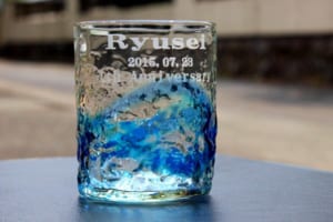 【名入れ】　琉球グラス　琉球ガラスに彫刻を施した世界にひとつのロックグラス！！【プレゼント】【記念日】【お誕生日】 by M-style
